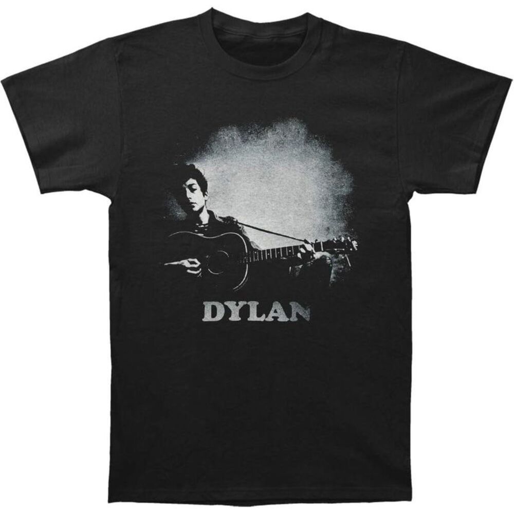 Bob Dylan Unisex Adult Guitar Cotton T-Shirt / Black